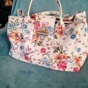 Floral White Handbag